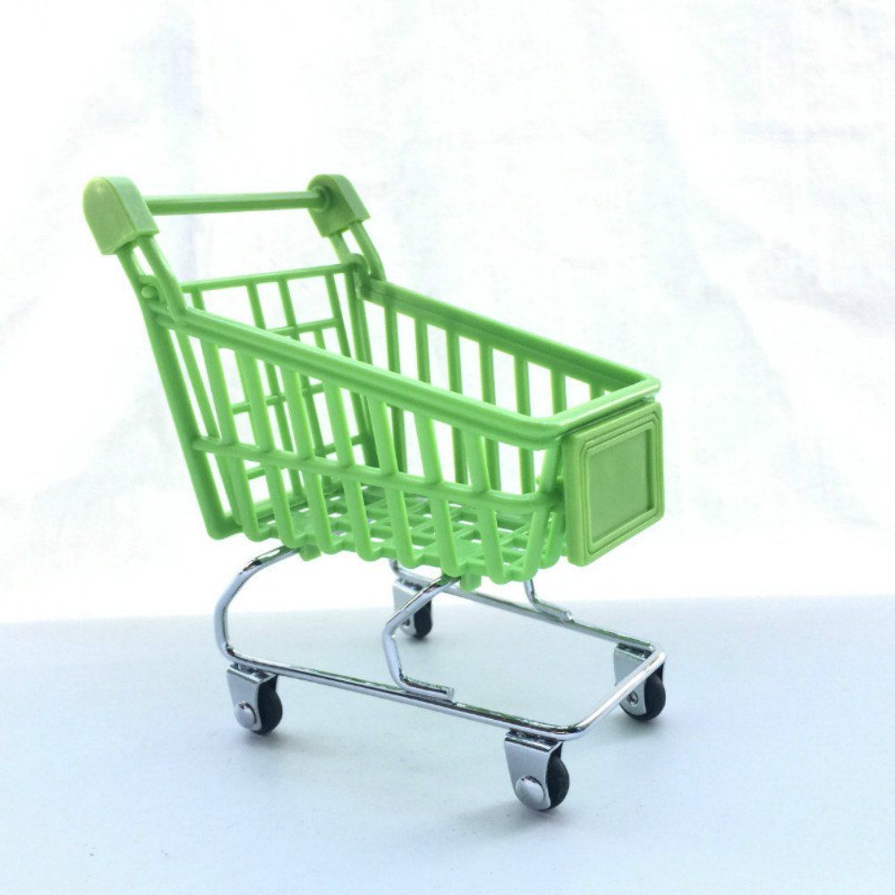 

Office Storage Basket Mini Shopping Cart Plastic, Green