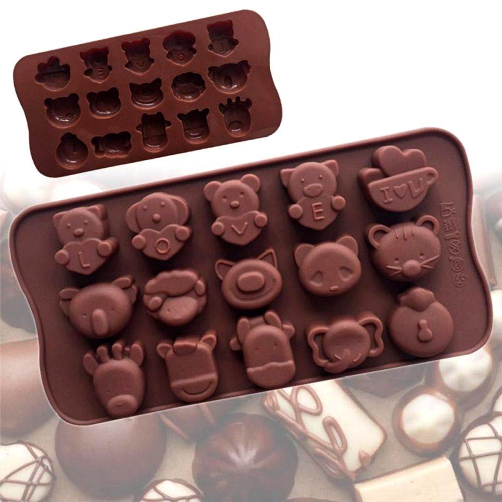 

Food-Grade Silicone Cake Chocolate Ice Mould Love Animals Soaps Baking Moulds, Coffee