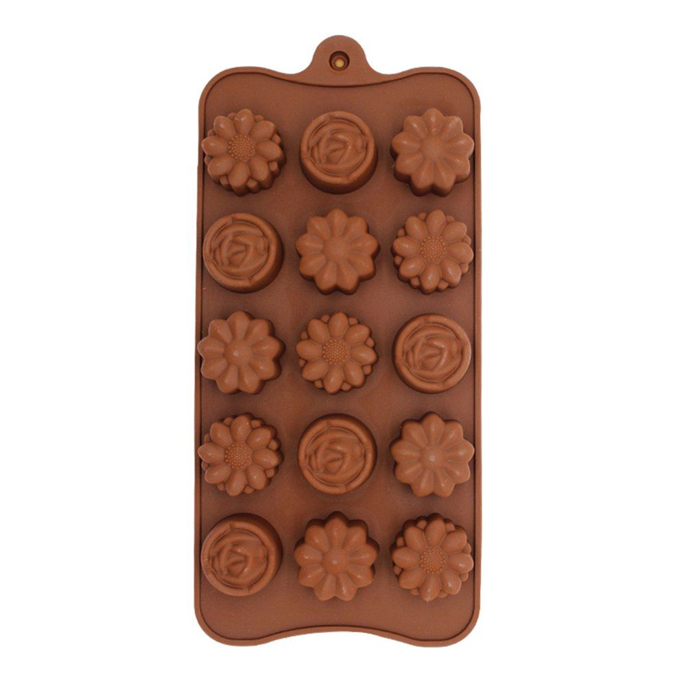 

The New Baking Mold 15 Even Flower-Like Egg Tarts Silicone Cake Creative, Coffee