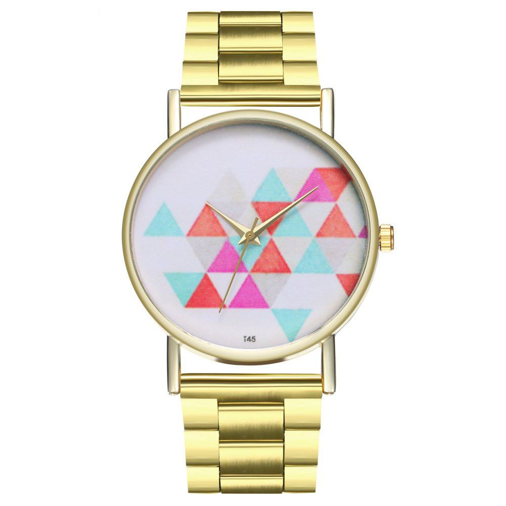 

ZhouLianFa Fashion Ladies Geometric Mountain Casual Dress Quartz Watch, Gold