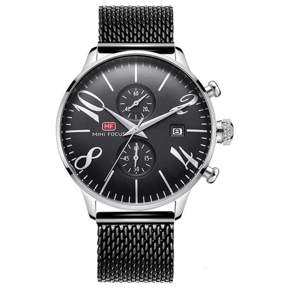 

MINIFOCUS Men Luxury Famous Male Quartz Wrist Watch, Black