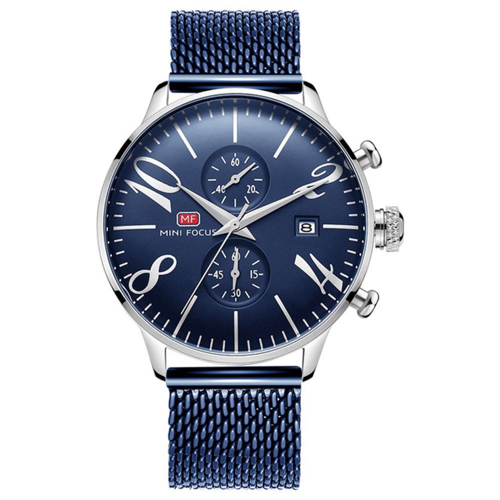 

MINIFOCUS Men Luxury Famous Male Quartz Wrist Watch, Blue