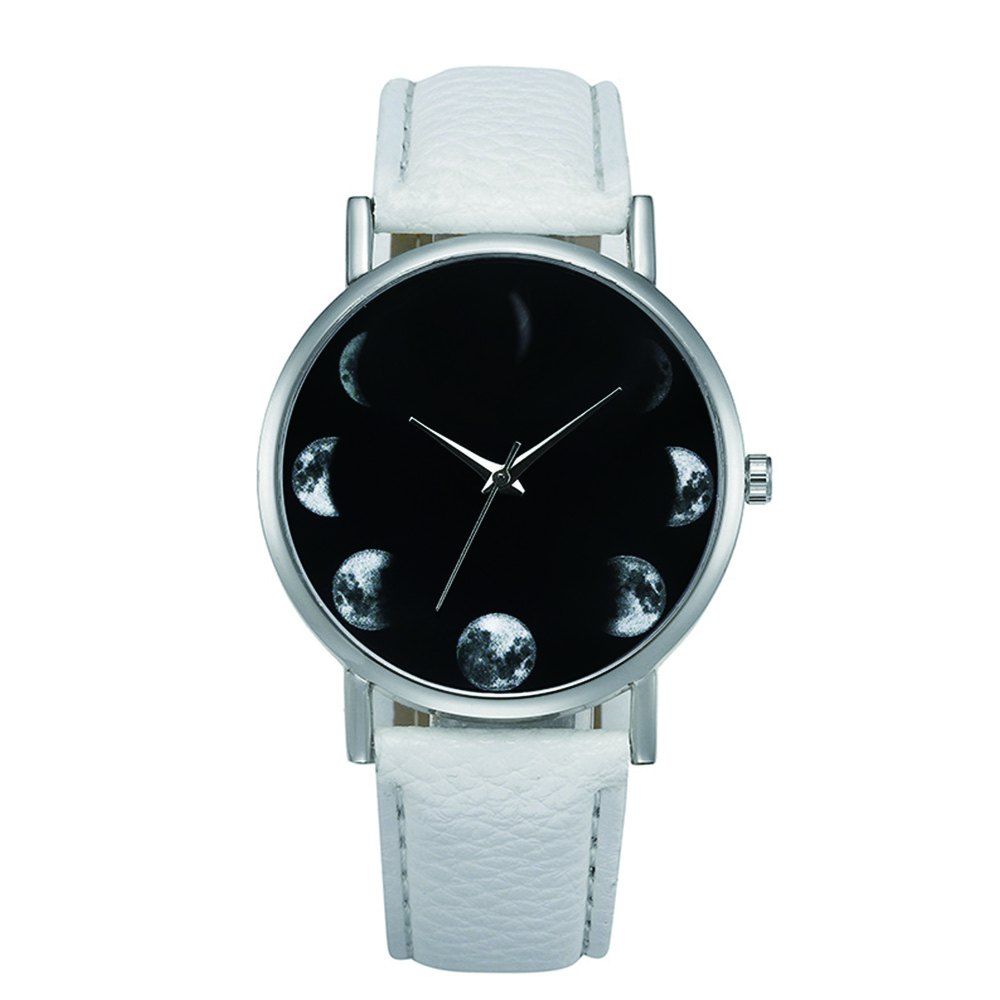 

New Fashion Retro Design Alloy Leather Strap Analog Quartz Wrist Watch, Milk white