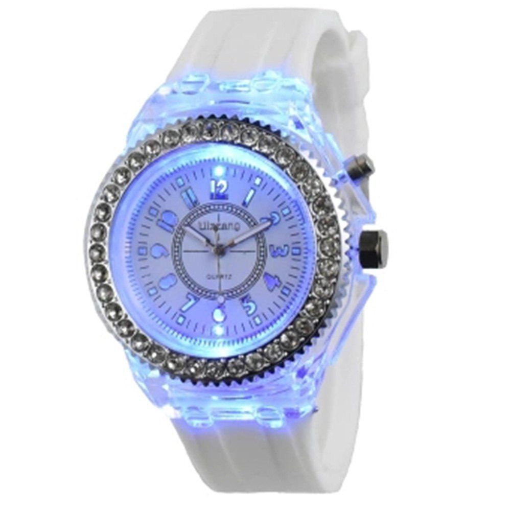 

Genev Unique Creativ Sparkle Noctilucent Luminous Simulated Diamond Watch, White