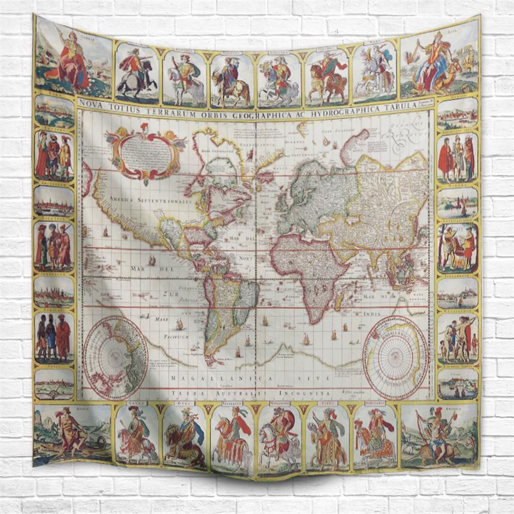 

Knights World Map 3D Printing Home Wall Hanging Tapestry for Decoration, Multi-a
