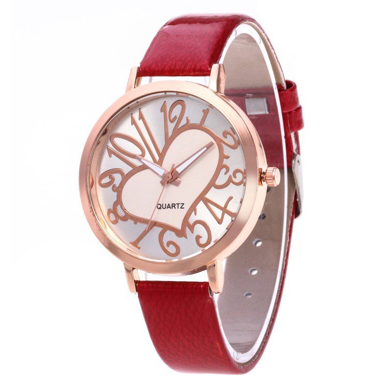 

Love Arabic Numerals Dial Women Watch, Red