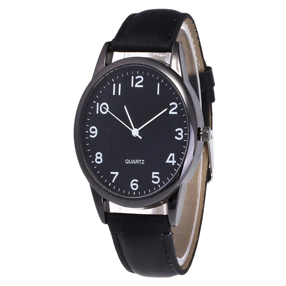 

Fashionable Simple Man Leather Watch, Black