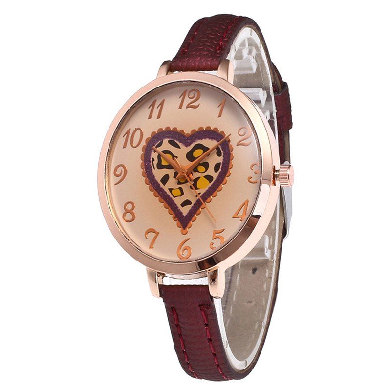 

Love Tea Color Dial Women Watch, Red wine