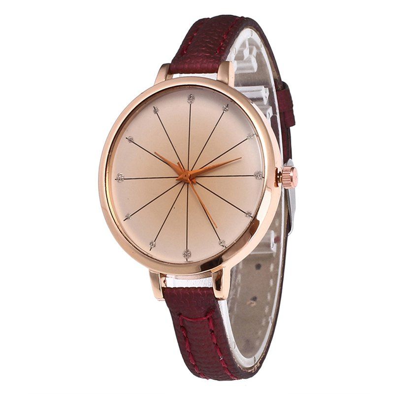 

Tea Color Dial Women Quartz Watch, Red wine