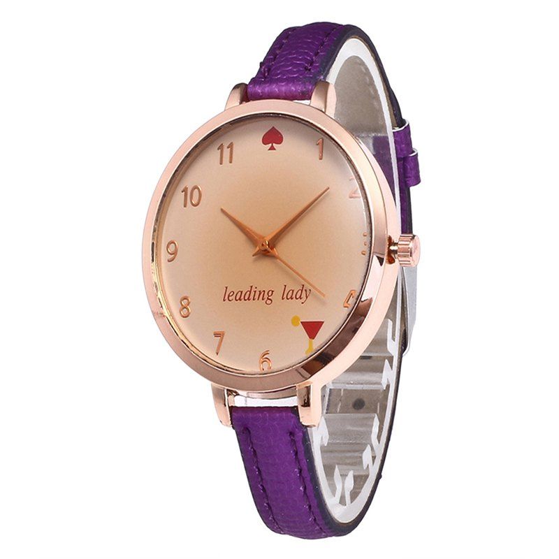 

Tawny Alphabet Leather Watch, Purple