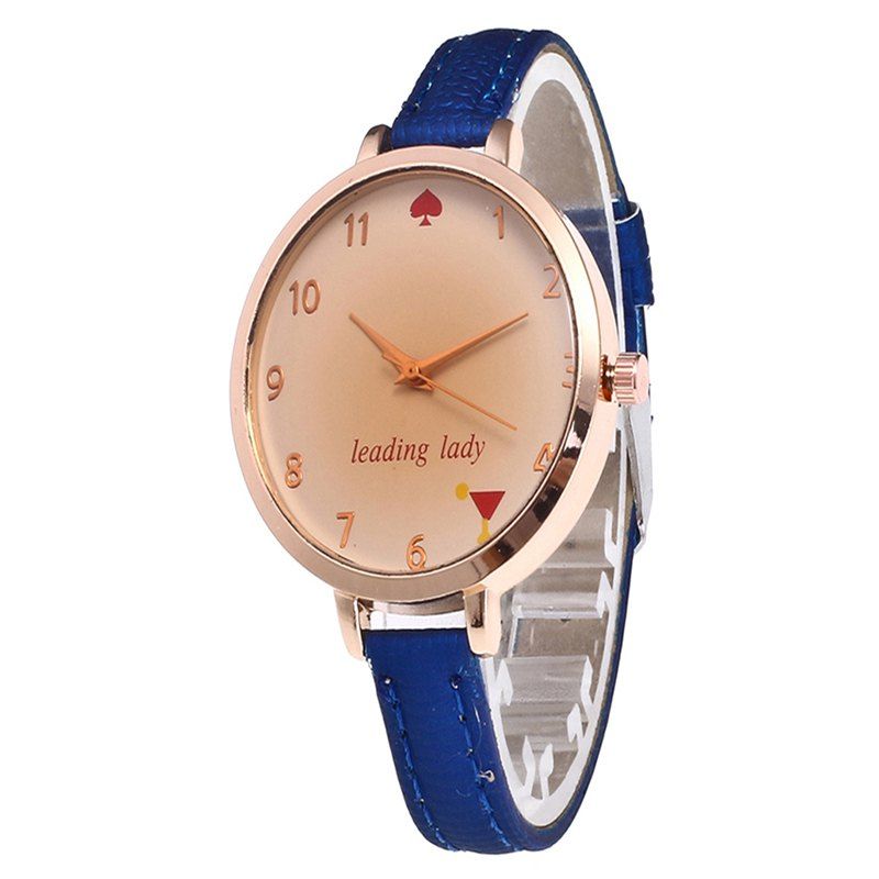 

Tawny Alphabet Leather Watch, Royal blue