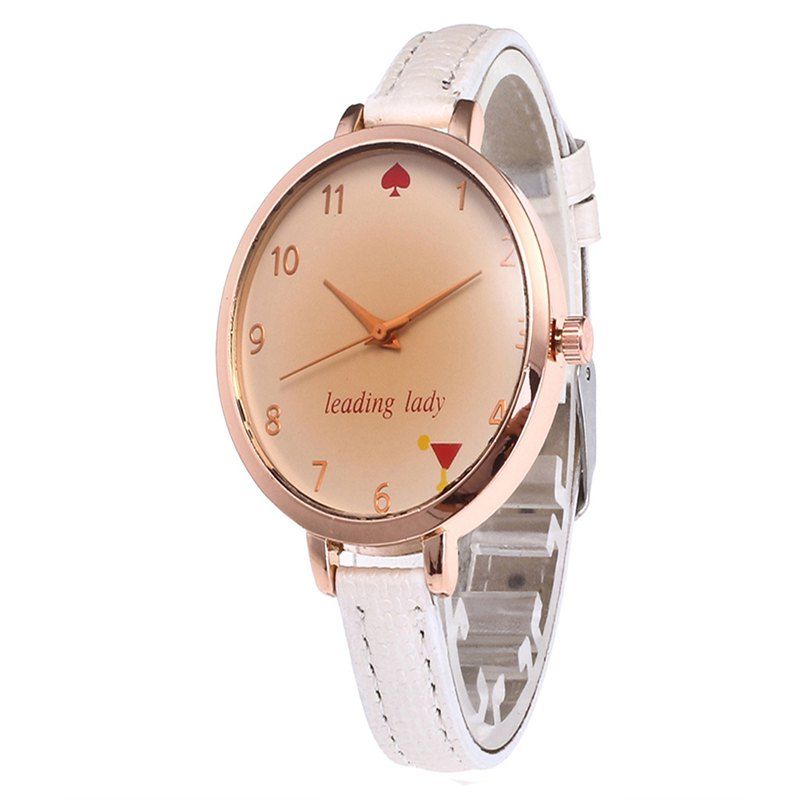 

Tawny Alphabet Leather Watch, White