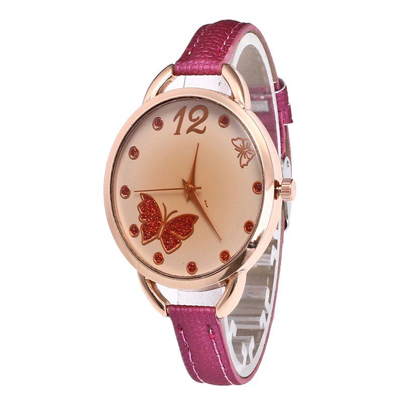 

Butterfly Tea Women Quartz Watch, Rose red