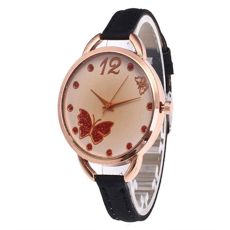 

Butterfly Tea Women Quartz Watch, Black