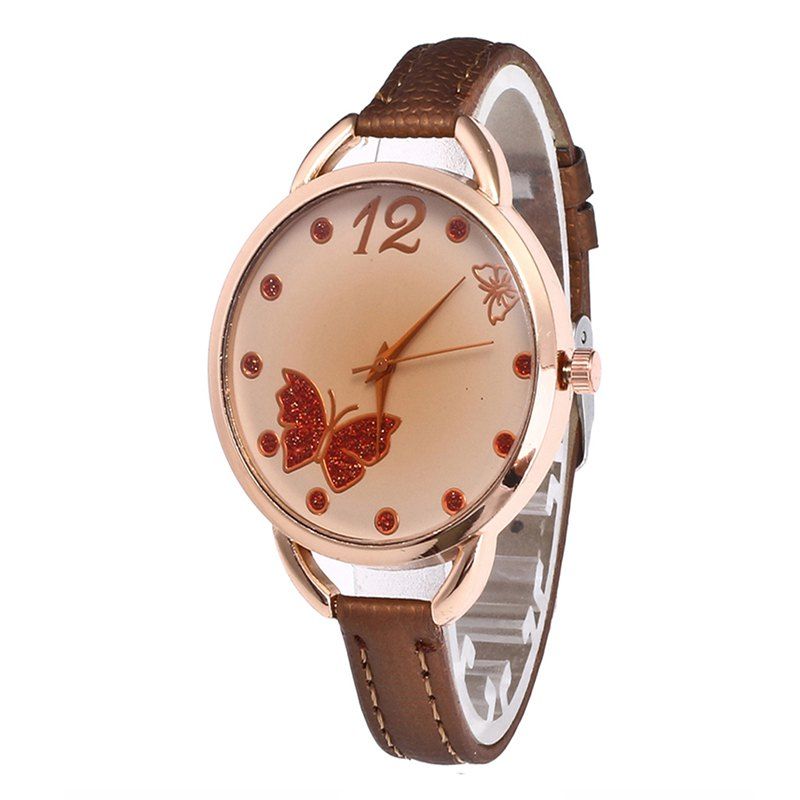 

Butterfly Tea Women Quartz Watch, Coffee