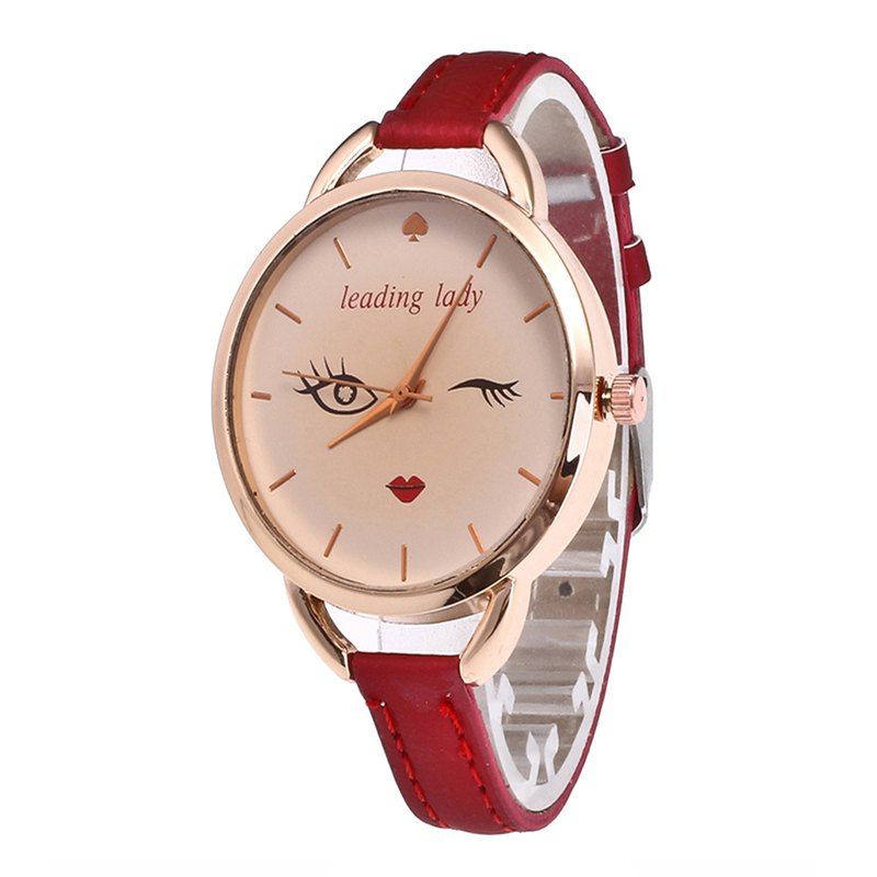 

Big Eyes Red Lipstick Women Quartz Watch, Chilli pepper