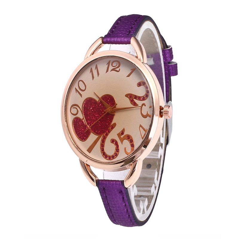 

Red Heart Women Quartz Watch, Purple