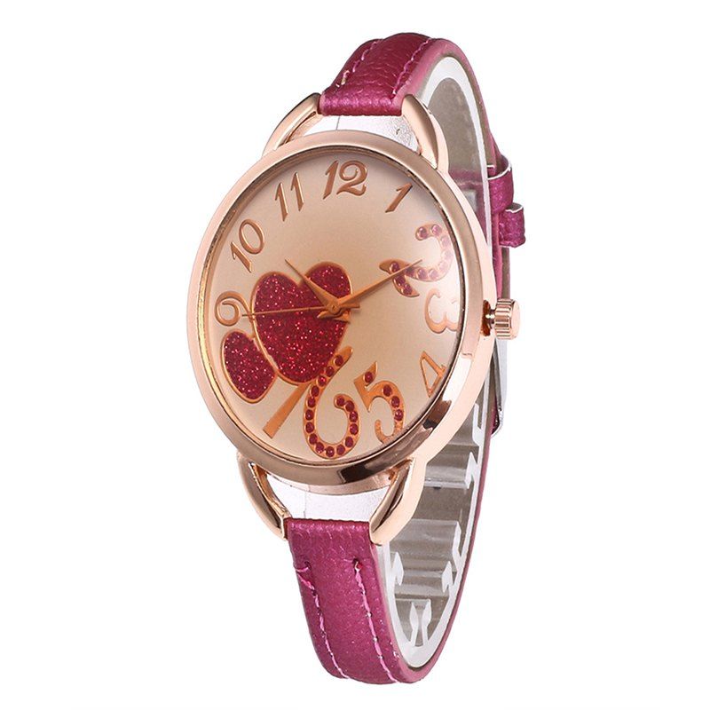 

Red Heart Women Quartz Watch, Rose red