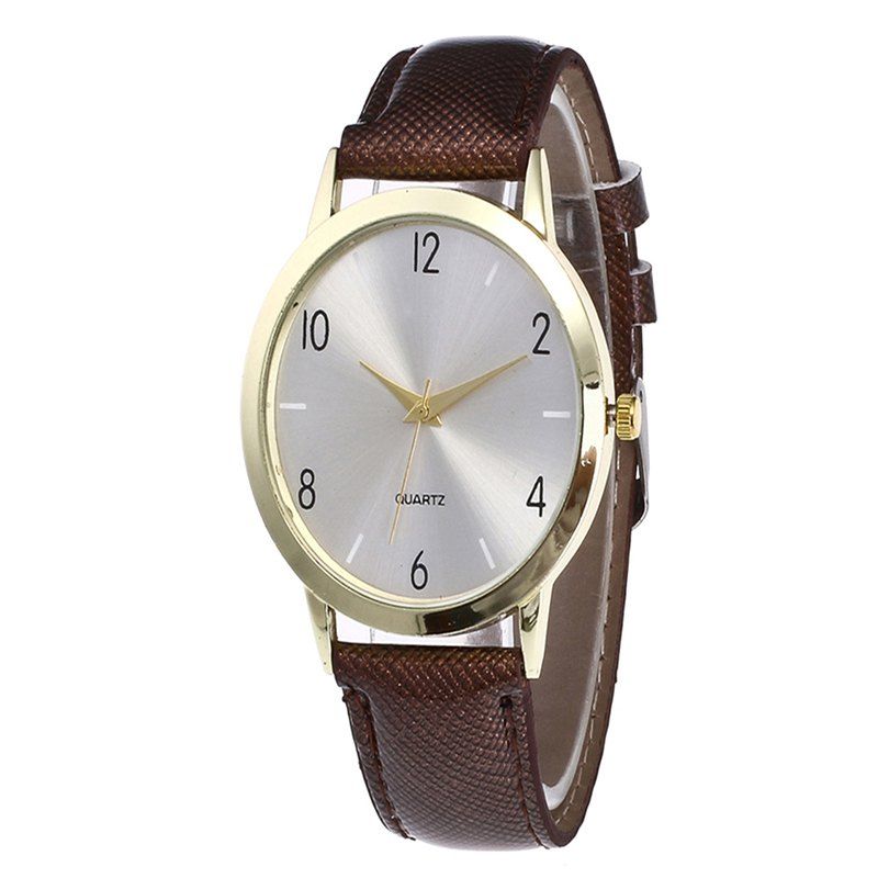 

Fashionable Leather Quartz Watch, Coffee