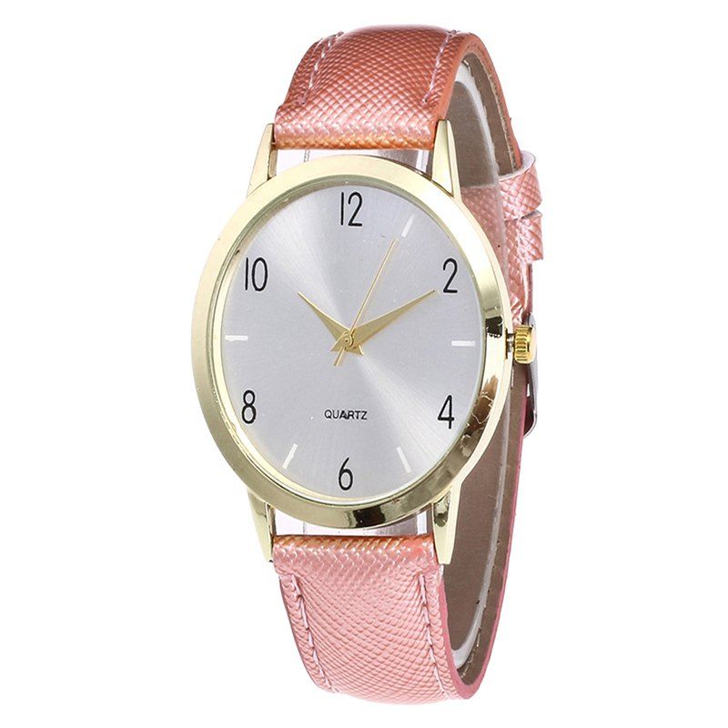 

Fashionable Leather Quartz Watch, Pink
