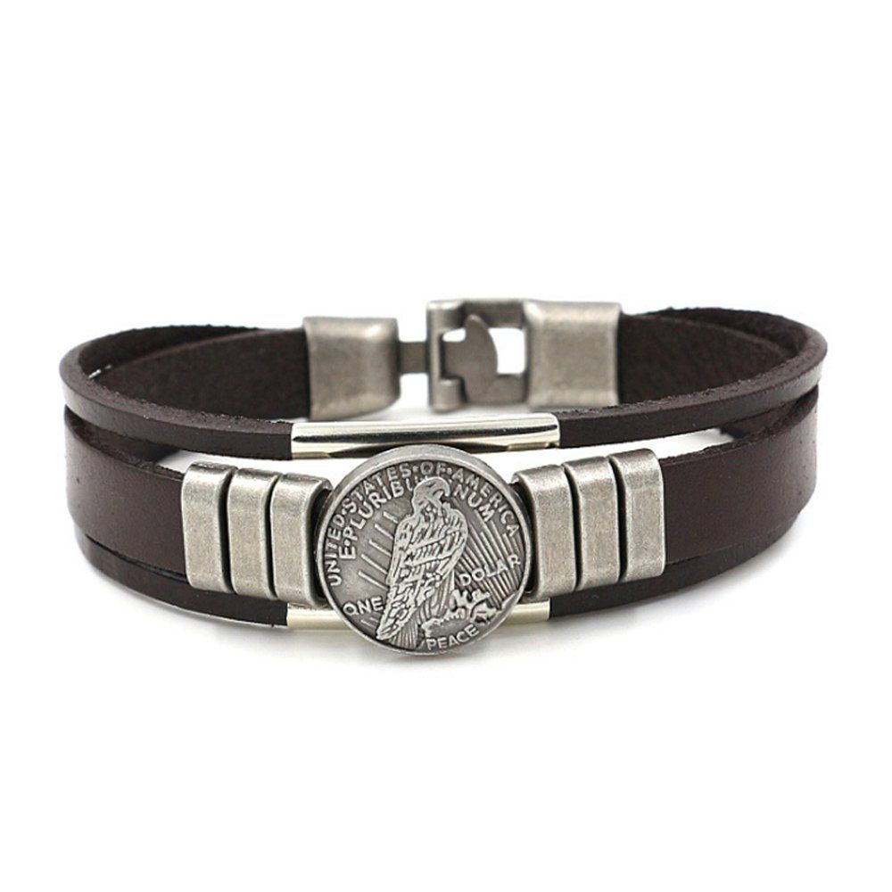 

Simple Leather Bracelet 01291 Ornaments Gifts, Brown