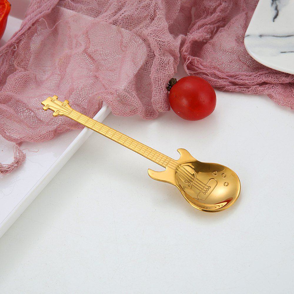 

Guitar-Shaped 304 Stainless Steel Coffee Stirring Spoon, Gold