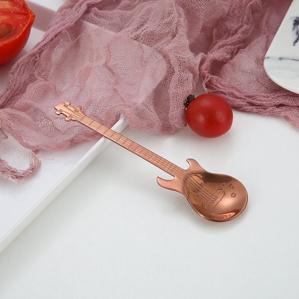 

Guitar-Shaped 304 Stainless Steel Coffee Stirring Spoon, Rose gold