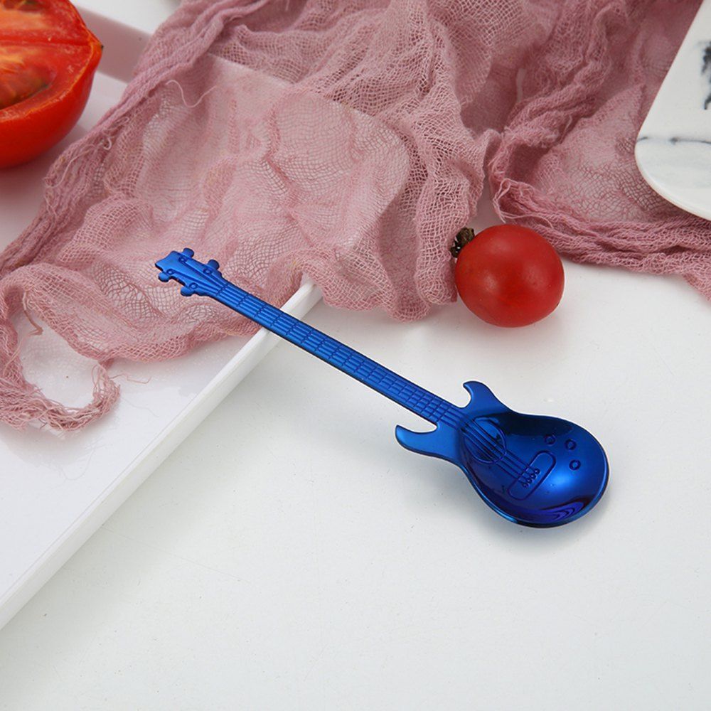 

Guitar-Shaped 304 Stainless Steel Coffee Stirring Spoon, Blue