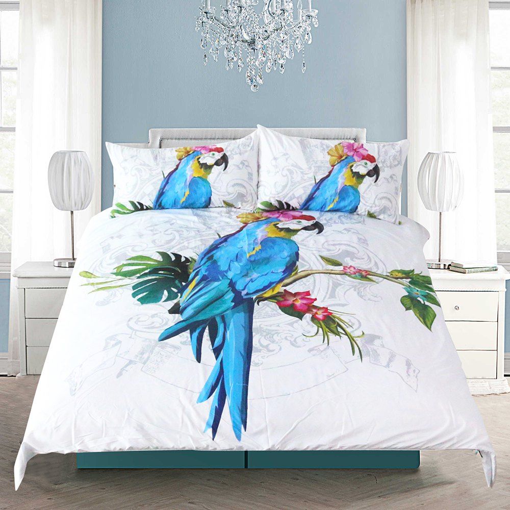 

Macaw Art Bedding Duvet Cover Set Digital Print 3pcs, Multi