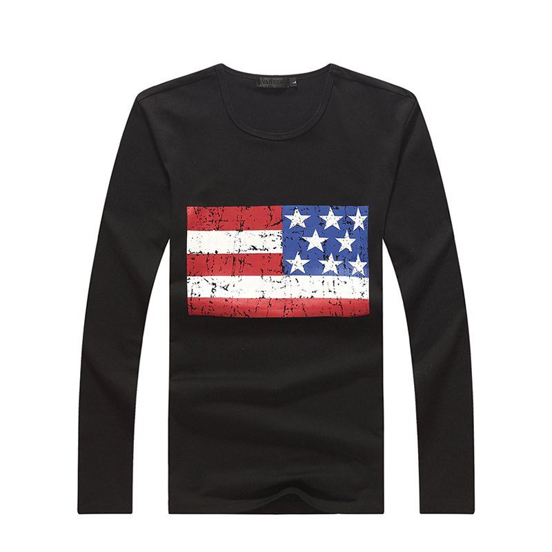 

Slim Fashion Star Print T-shirt, Black