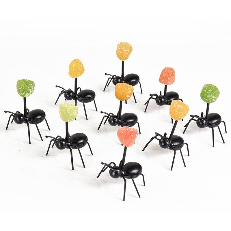 

Party Ants Toothpick Fruit Fork Box 12PCS, Black