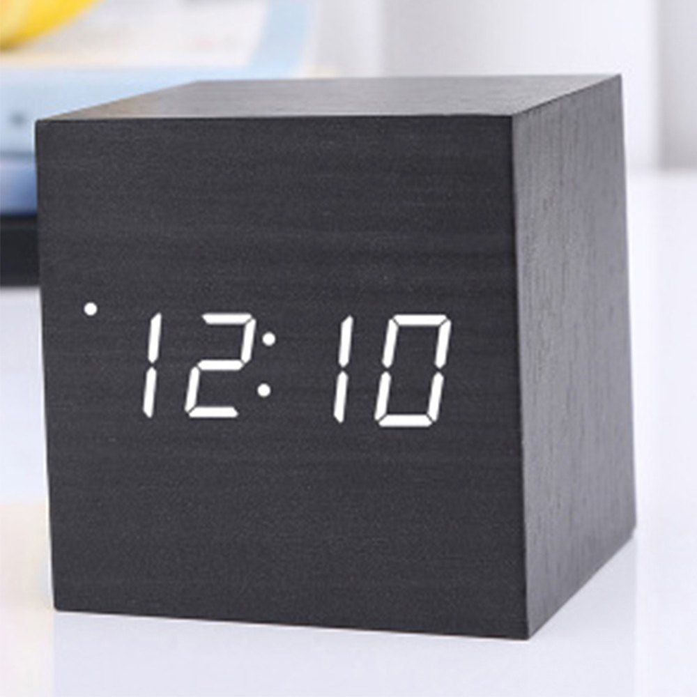 

Led Mini Wood Electronic Clock, Black