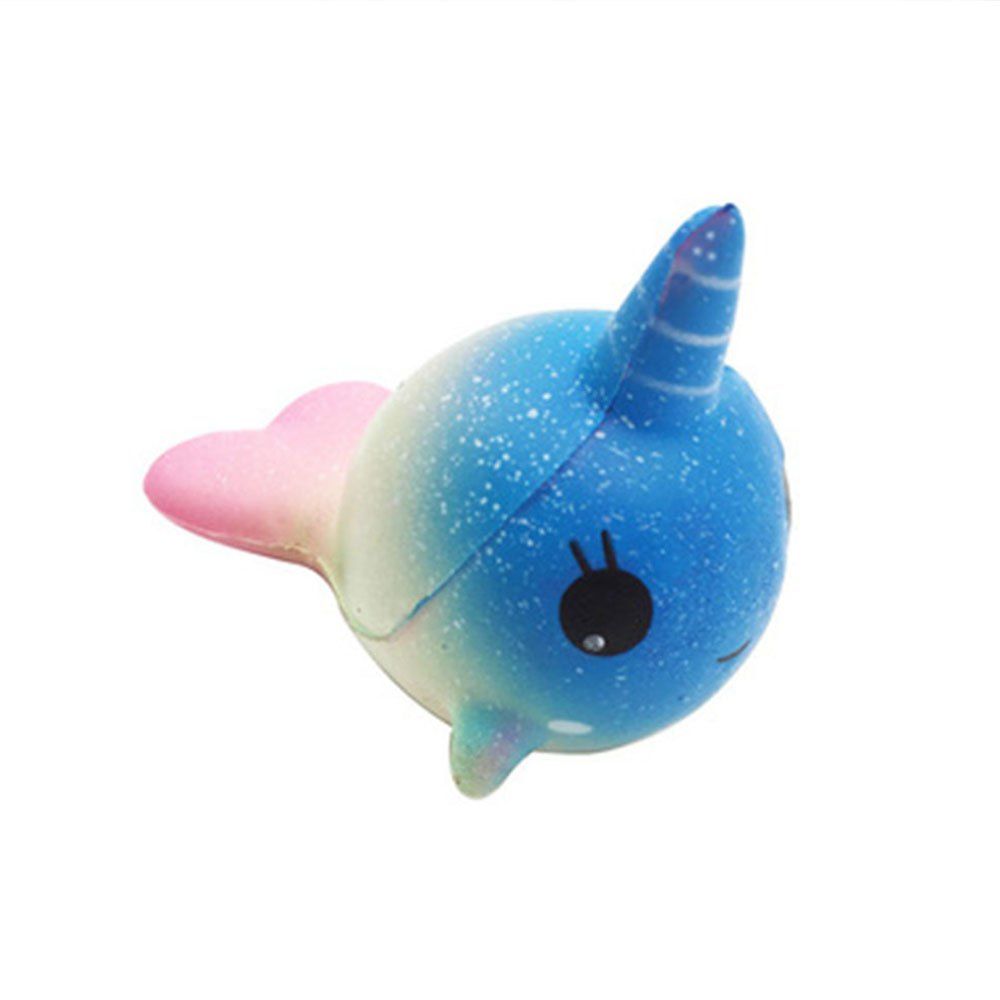 

Slow Rebound Unicorn Jumbo Squishy Whale Toy, Deep sky blue