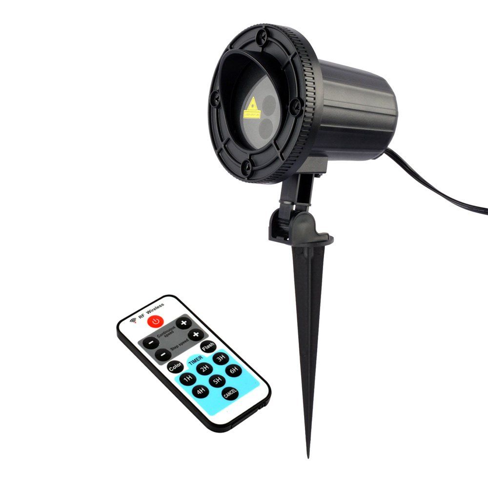 

Christmas Theme Patterns Outdoor Waterproof Garden Light With RF Remote Control, Black