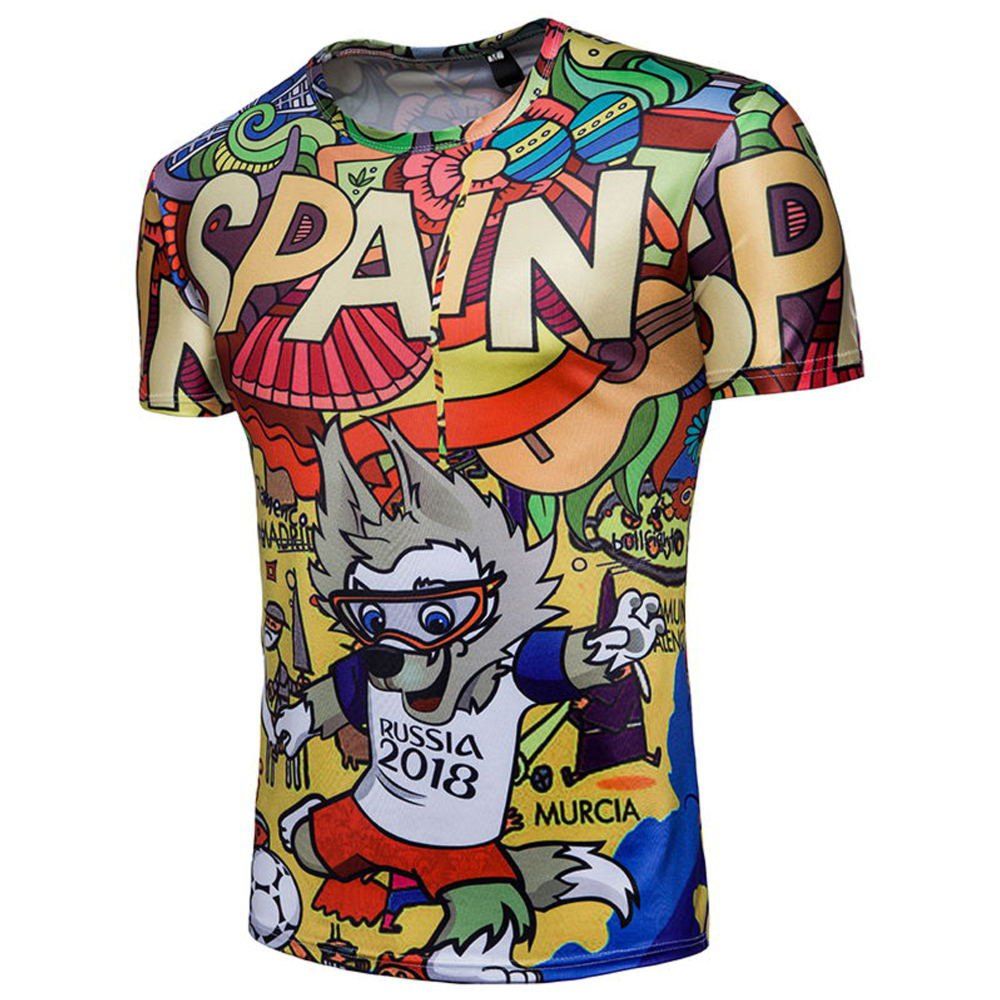 

Russia 2018 World Cup Matador Spanish Fans Short-Sleeved T-Shirts, Yellow