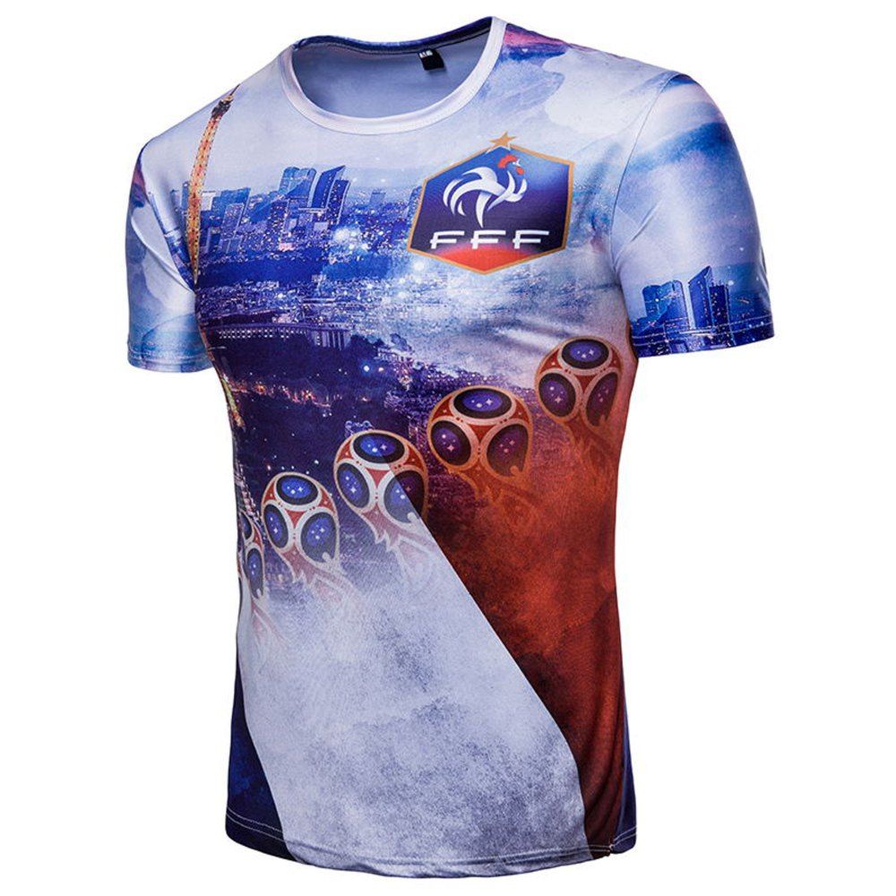 

Russian World Cup Gaul Rooster French Football Team Men's Short-Sleeved T-Shirts, Blue