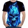 T-shirt à manches courtes Casual Fashion Ghost Skull 3D Imprimer Hommes - Noir 3XL