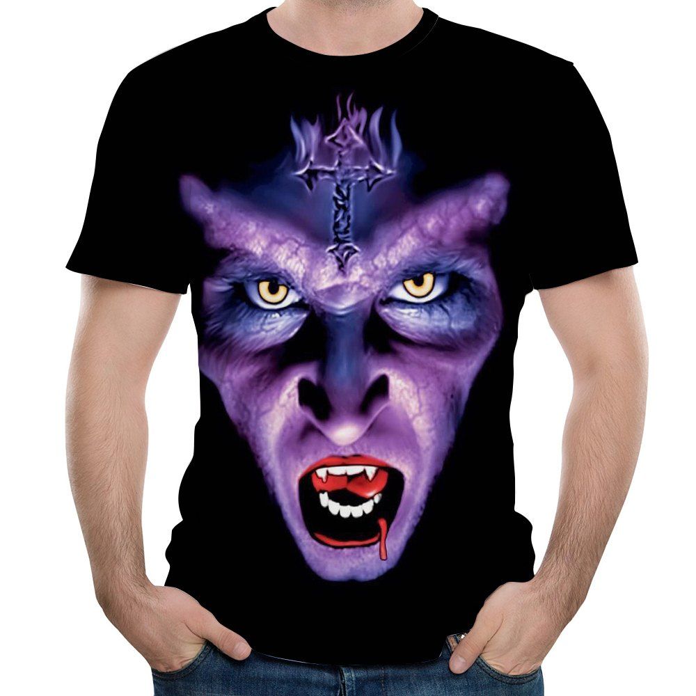 

Summer 3D Leisure Fashion Men's Short Sleeve T-shirt, Black