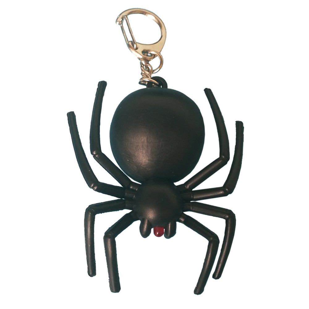 

Noise-Making Black Spider Keychain with LED Light