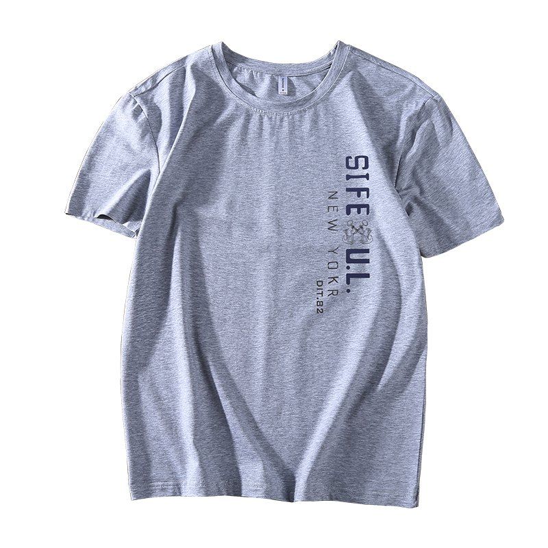 

Men Casual Soild Short Sleeve T-shirt, Light gray