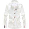 2018 Chemise de couleur unie pour hommes Chemise à manches longues à rayures - Blanc L