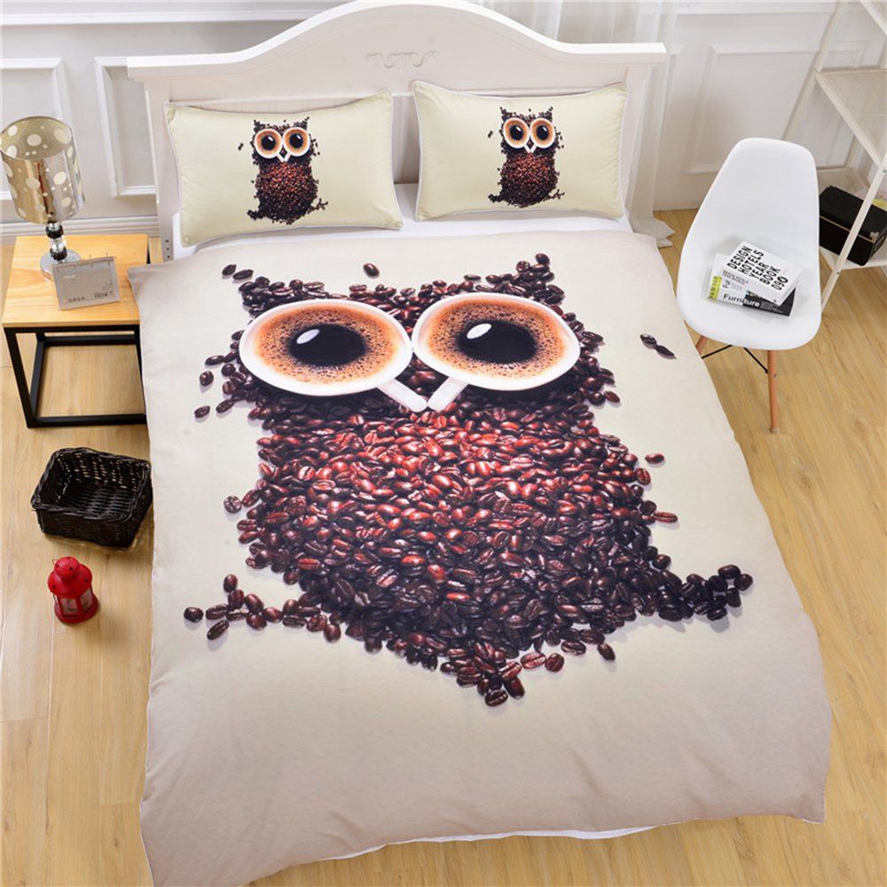 41 Off 2020 3d Cute Owl Bedding Duvet Cover Set Digital Print