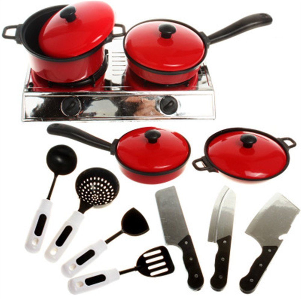 

13 Pieces of Kitchen Toys for Children, Red