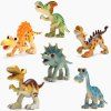 Chiffres de dinosaure animal jouet en plastique dur Cartoon Set Kid enfants cadeau 6PCS - multicolor A 