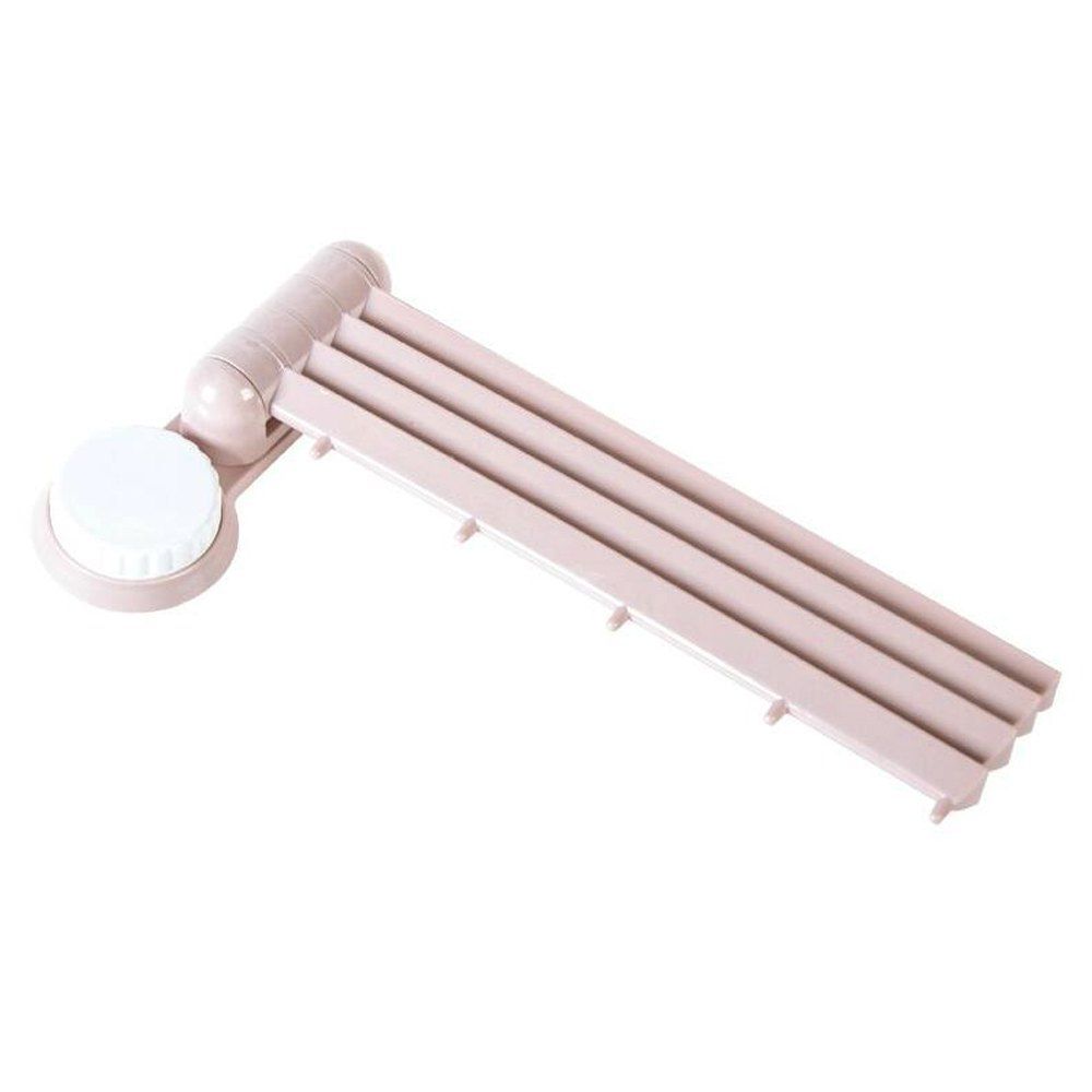 

Punch-free Rotary 4-Bar Towel Rack, Pink