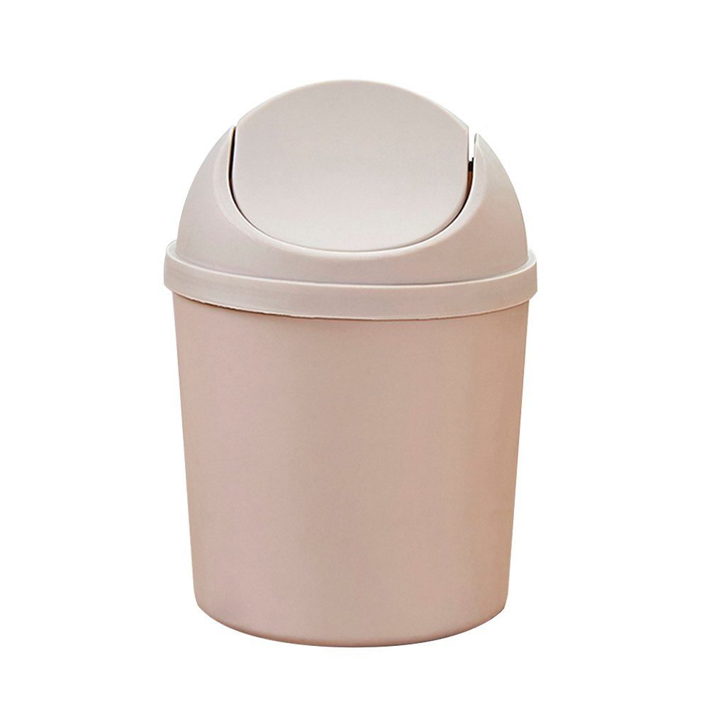 

Desktop Mini Flap Trash Can, Light khaki