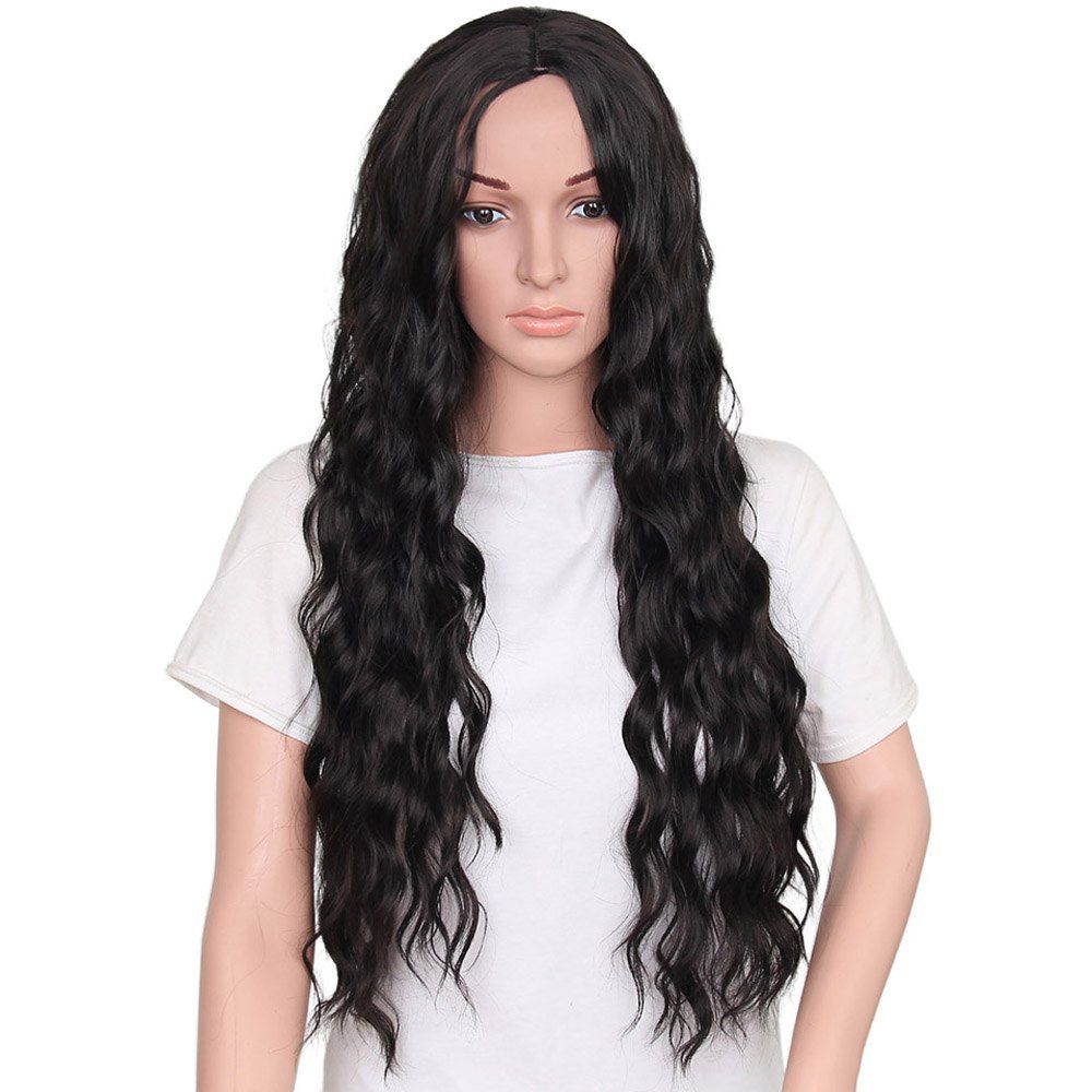 

Fashion Long Loose Curly Synthetic Heat Resistant Wig For African American Women, Black