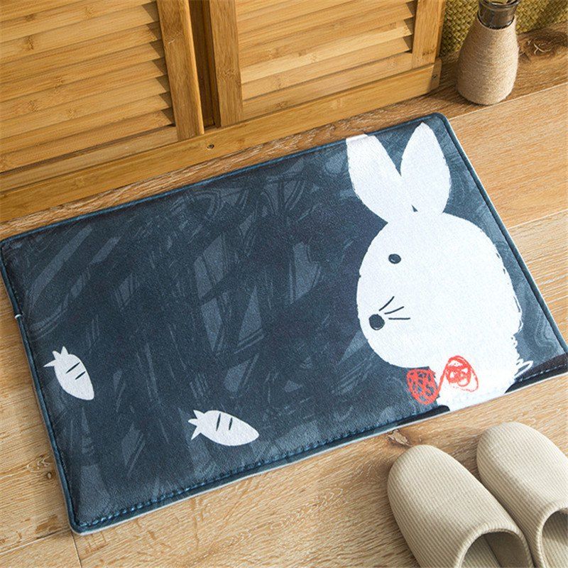 

Cartoon Cute Little Rabbit Flannel Bath Mat, Multi