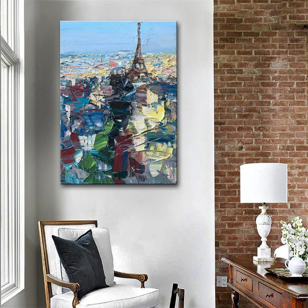 

Special Design Frameless Paintings Paris City Print, Multi