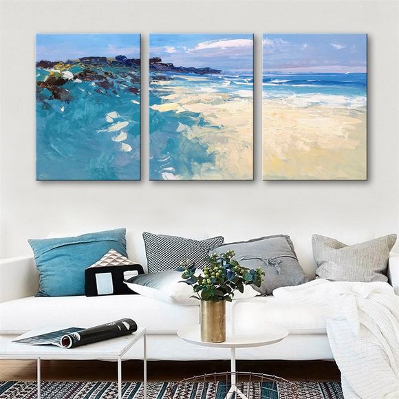 Tirage de peintures du bord de la mer de design spécial sans cadre 3PCS - multicolor 20 X 14 INCH (50CM X 35CM)